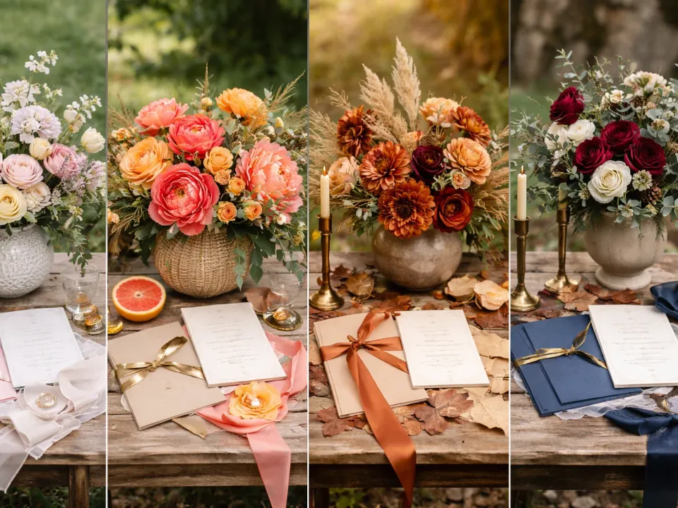 Сезонные свадебные цвета на практике