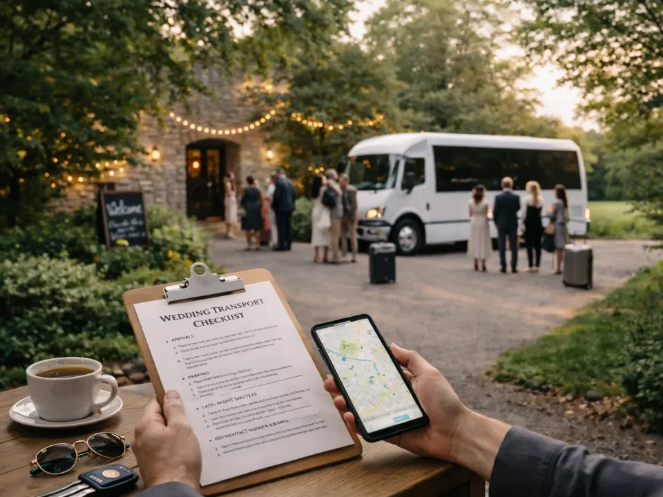 Kontrolna lista za svadbeni prevoz: Dolasci, Transferi, Parking i Kasni noćni povratak