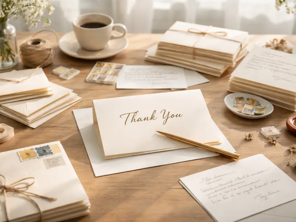 Dankeskarten nach der Hochzeit: Ton, Timing, Format