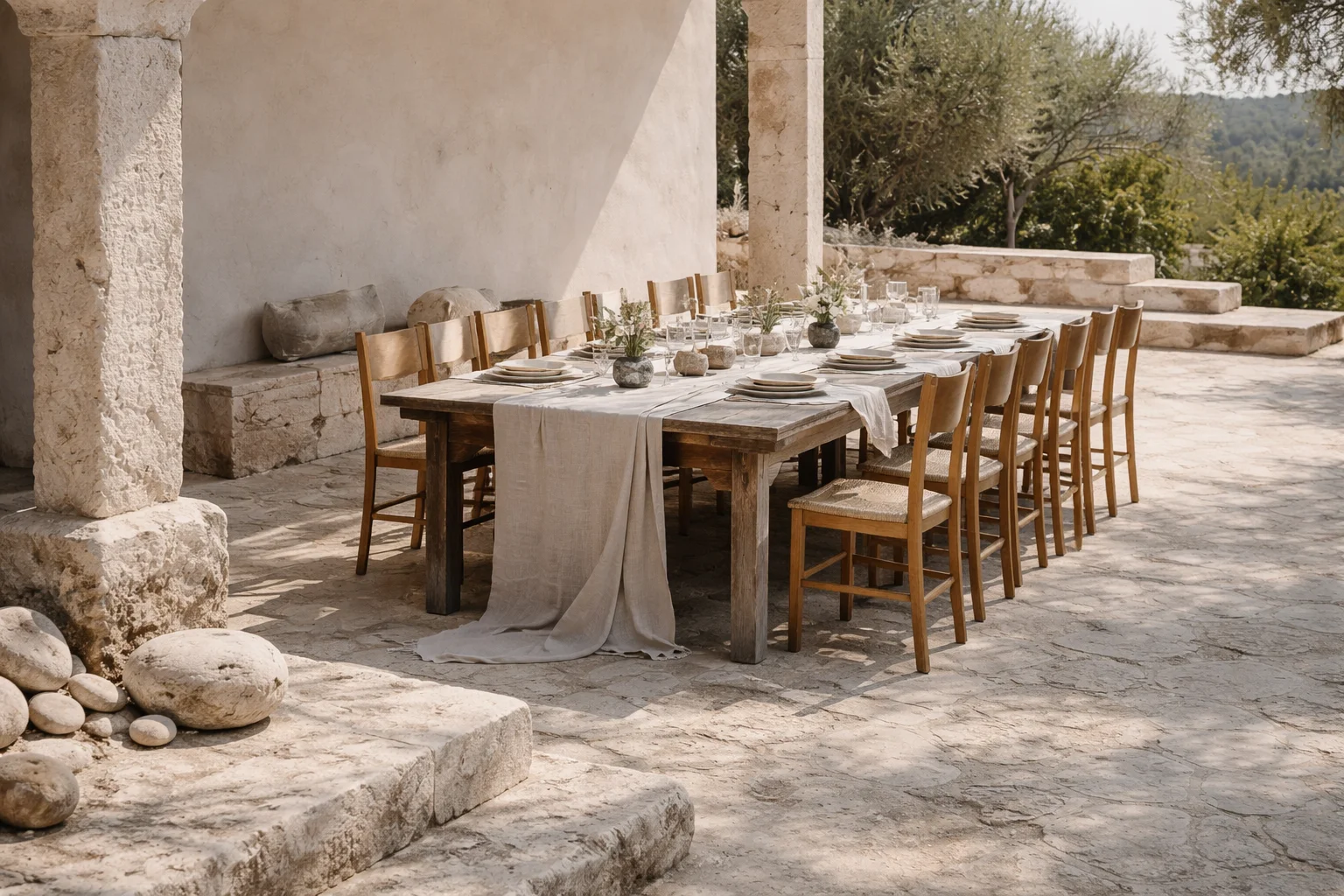 Materie Prime nei Matrimoni Minimal (Pietra, Lino, Legno)