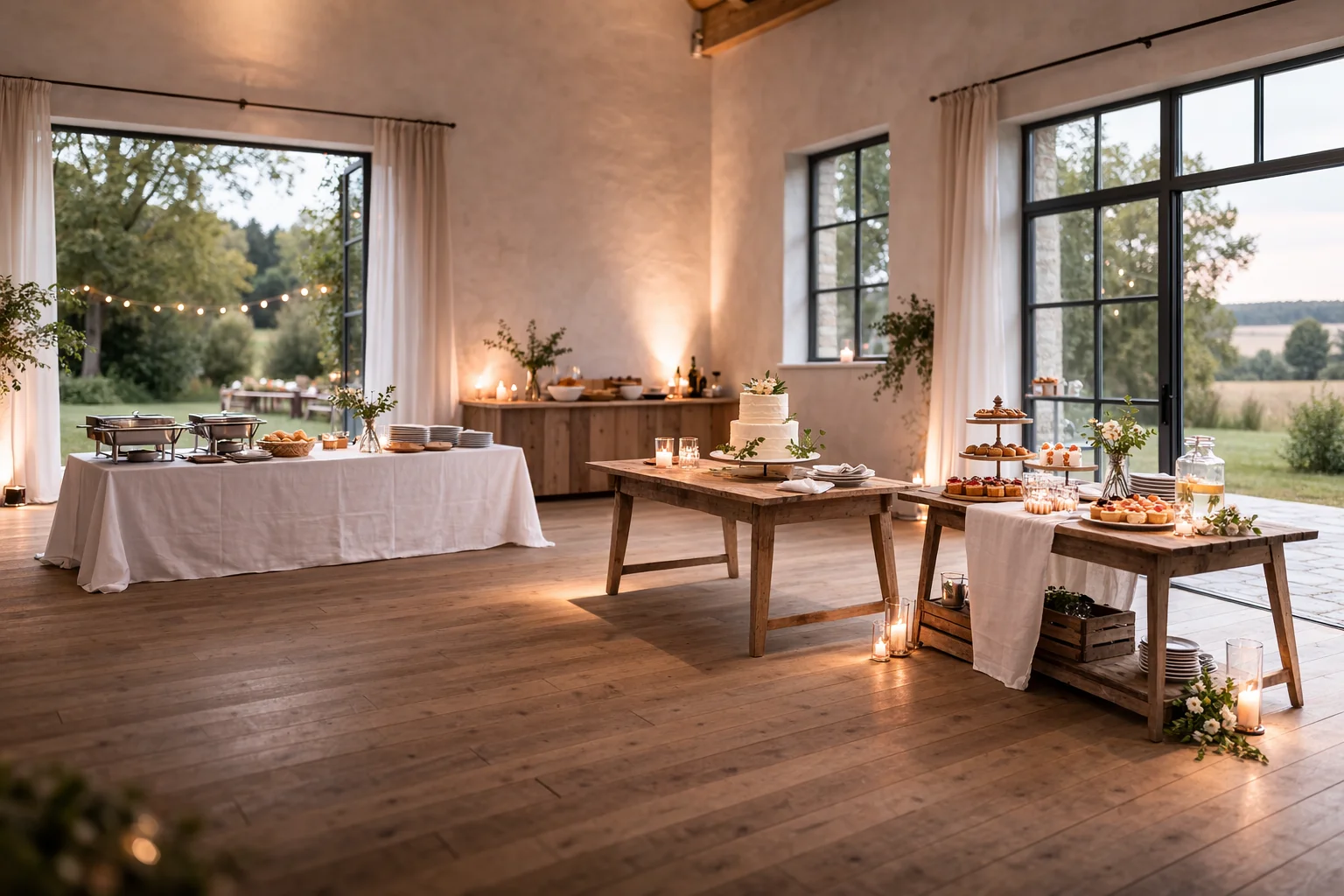 Flowers Near Food at Weddings: Buffet and Dessert Table Placement